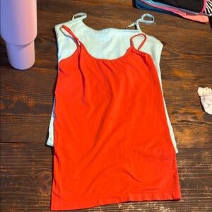 SO Blue and Orange Fitted Camisoles Top